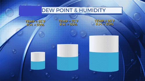 بررسی تفاوت dew point و humidity