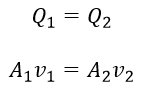 معادله پایستگی دبی جریان